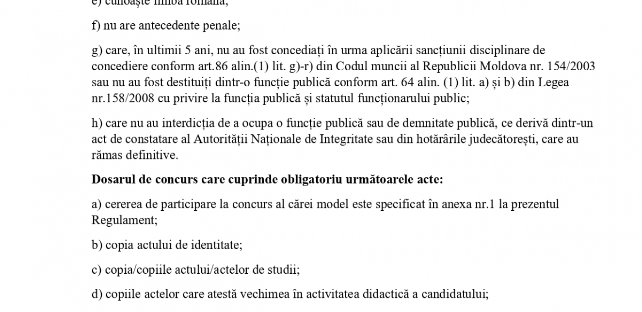 IP COLEGIUL TEHNIC FEROVIAR DIN BĂLȚI   anunță concurs pentru ocuparea funcției de: Șef secție evaluarea calității